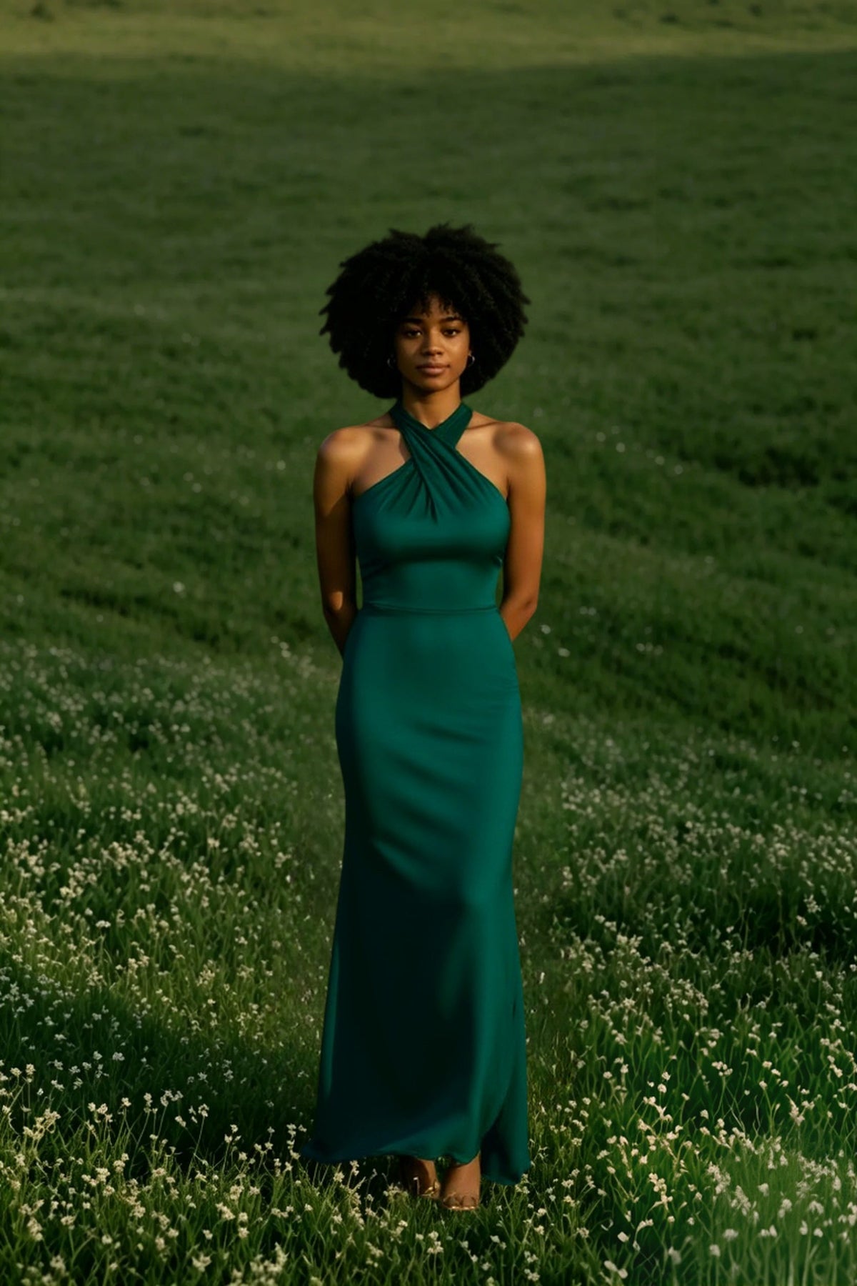 Crossover Halter Neck Keyhole Bodycon Column Maxi Gown