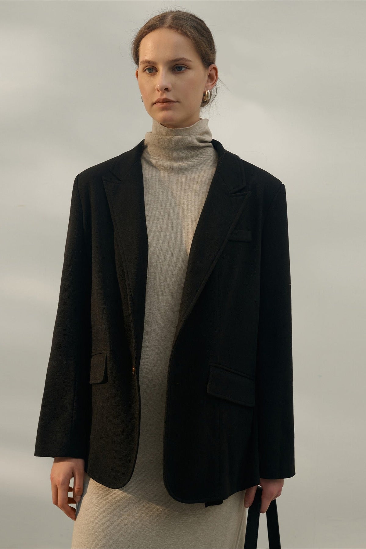 Vintage Inspired Solid Notch Lapel Blazer