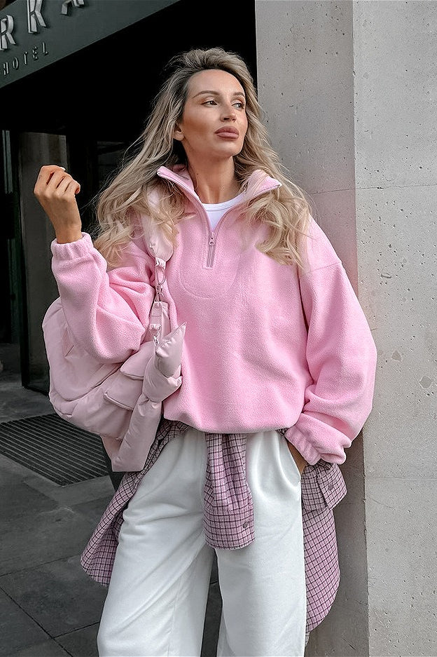 Oversized Fleece Collar Hoodie
