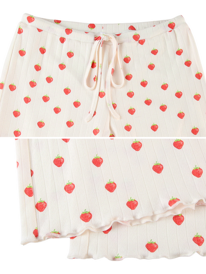 Marisa Strawberry Print Pajama Set
