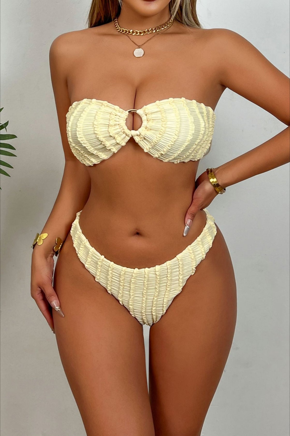 Bandeau High Waist Bikini Set