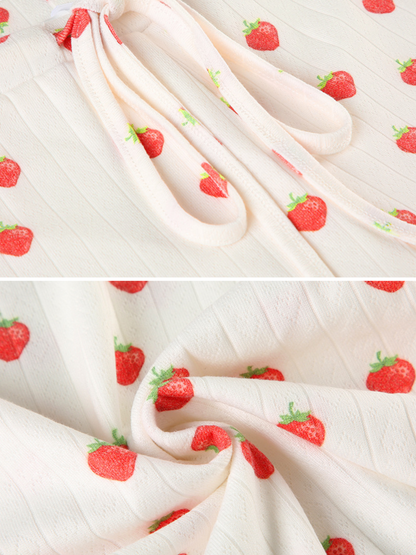 Marisa Strawberry Print Pajama Set