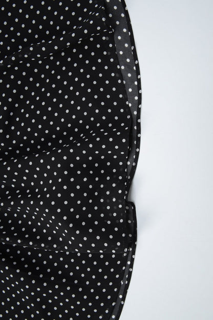 Black Halter Neck Polka Dot Ruffle Tiered Bubble Hem Mini Dress