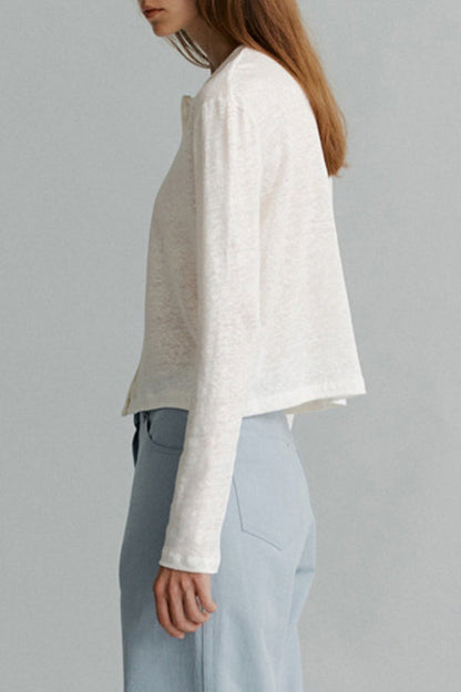 Solid Color Buttoned Knit Cardigan