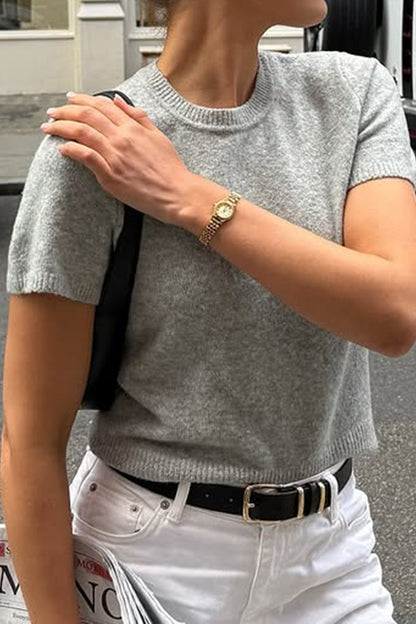 Casual Short Sleeve Pullover Sweater