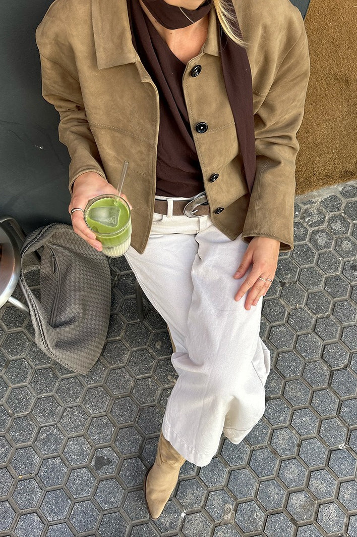 Khaki Suede Work Jacket