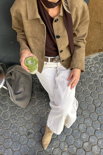 Khaki Suede Work Jacket