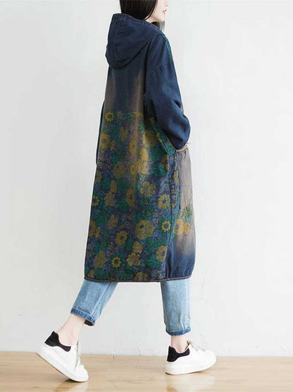 Hooded Zip Front Belted Sweatshirt Midi Dress