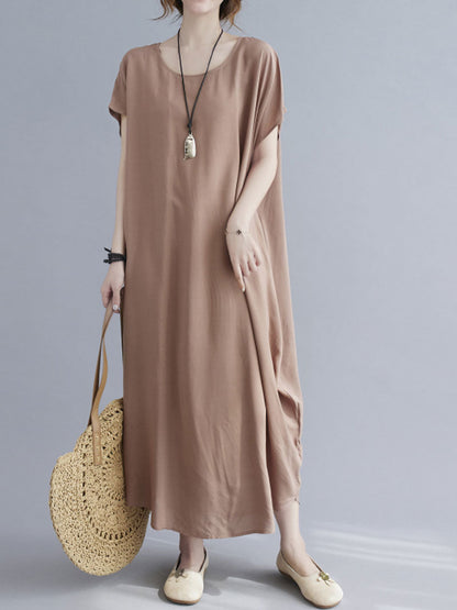 Square Neck Cap Sleeve Rib Knit Midi Dress