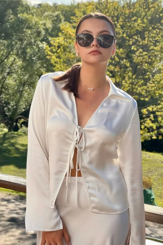 Bow Detail Satin Blouse