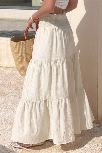 Solid Color Relaxed Fit Boho Skirt