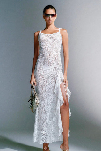 Lace Back Insert Slip Dress