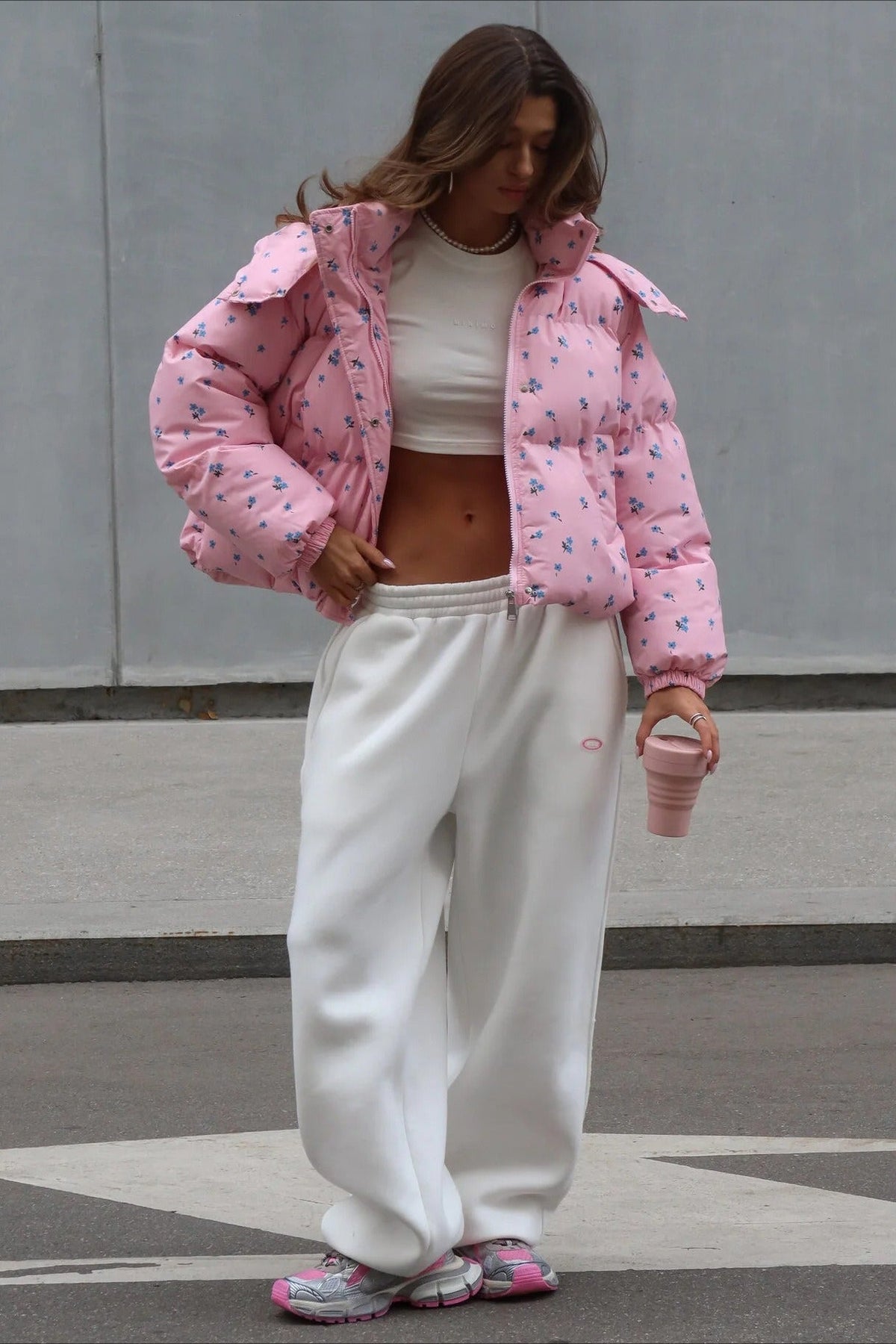 Chic Printed Puffy Puffer Jacket