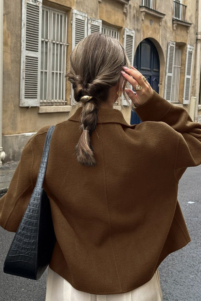 Retro Wool Blend Notch Lapel Casual Coat