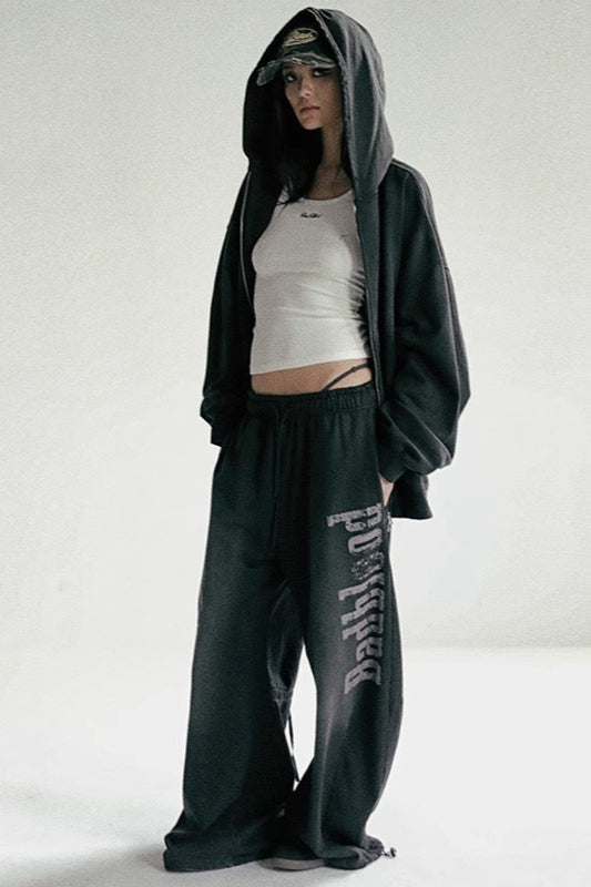 Washed Distressed Vintage Loose Athletic Pants