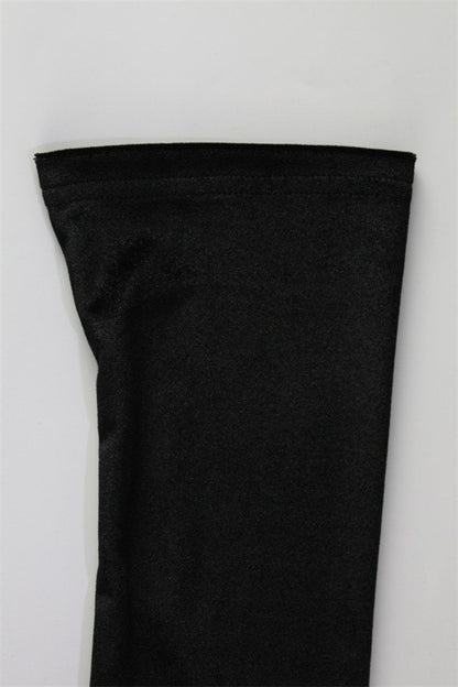 Black Square Neck Long Sleeve Fitted Bodycon Mini Dress