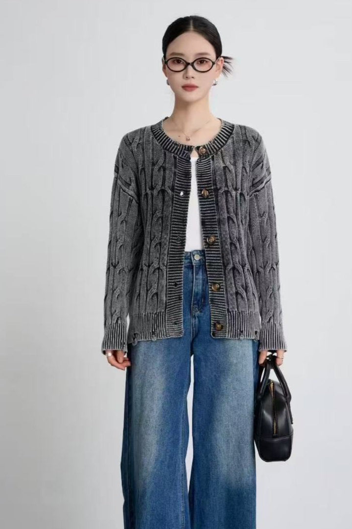 Vintage Cable Knit Crewneck Sweater