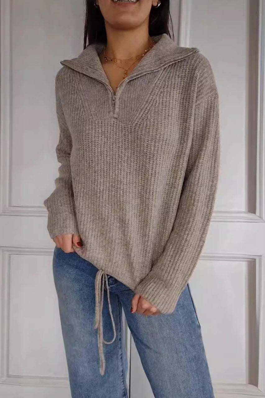 Casual Drawstring Pullover Sweater