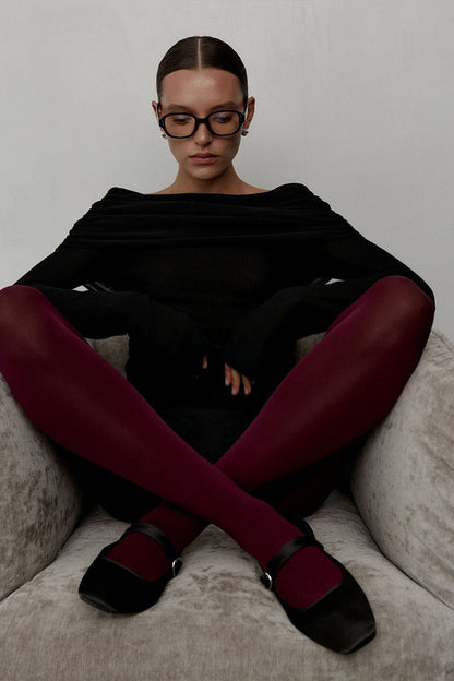 Slim Fit Slit Neck Long Sleeve Knit Top
