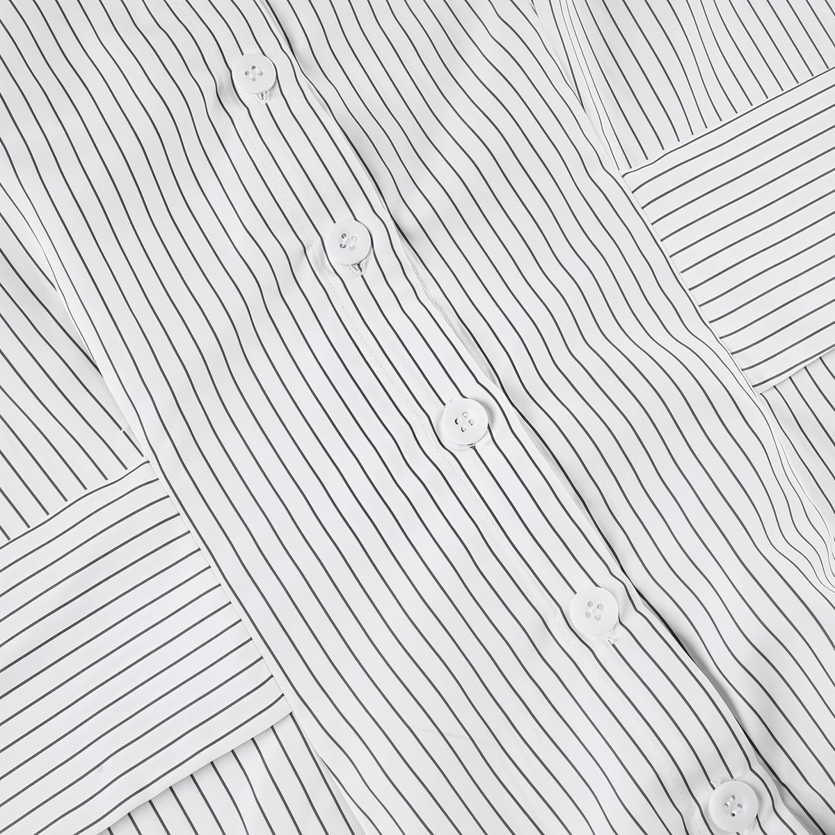 Striped Button Down Shirt Tie Waist Lapel Blouse