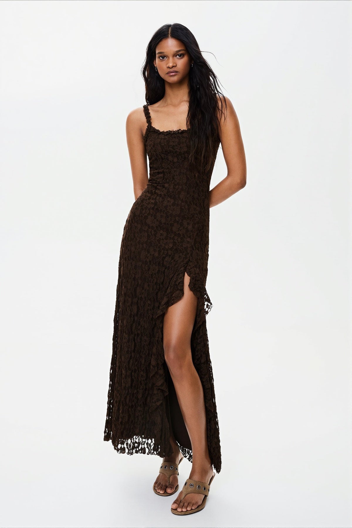 Elegant Lace Backless Maxi Dress