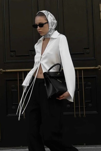 Bow Detail Satin Blouse