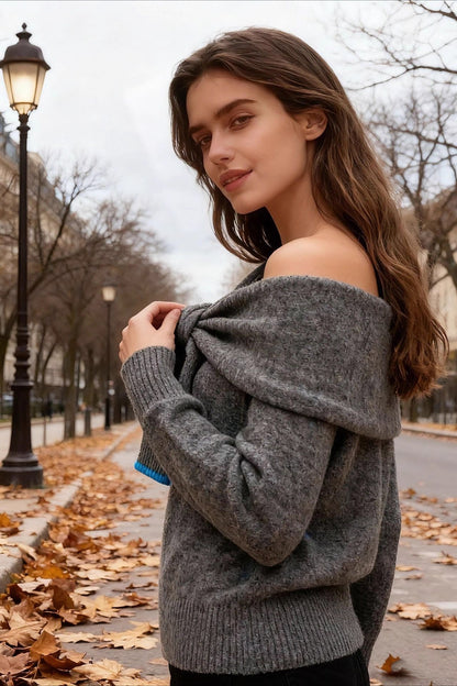 Elegant One Shoulder Fitted Knit Top