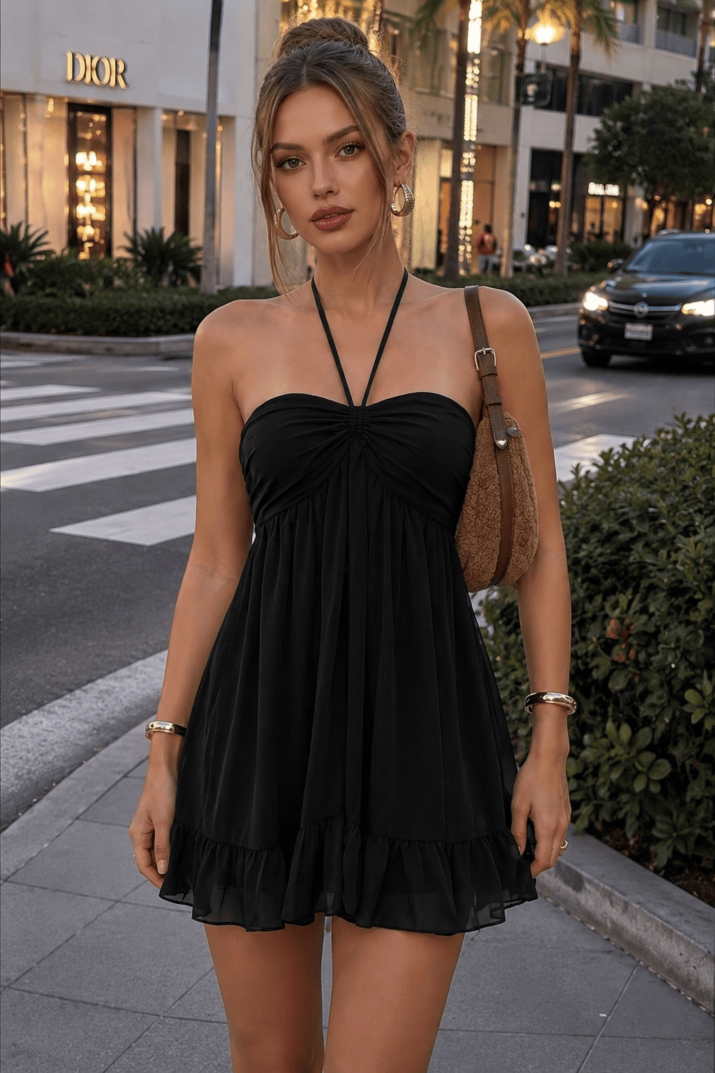 Minimalist Backless Curve Slip Dress
