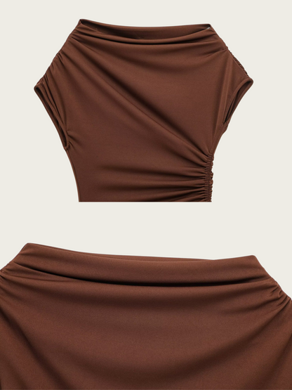 Blessing Pleated One-Shoulder Top