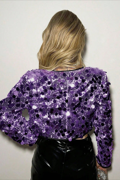 Silver Sequin Fashion Coat