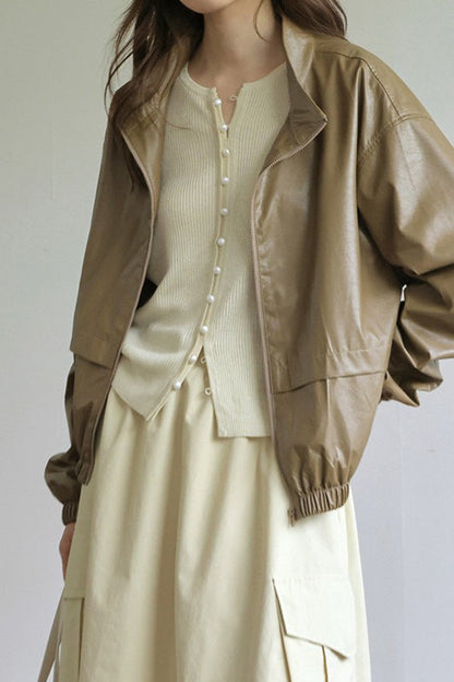 Sleek Wool Knit Cardigan