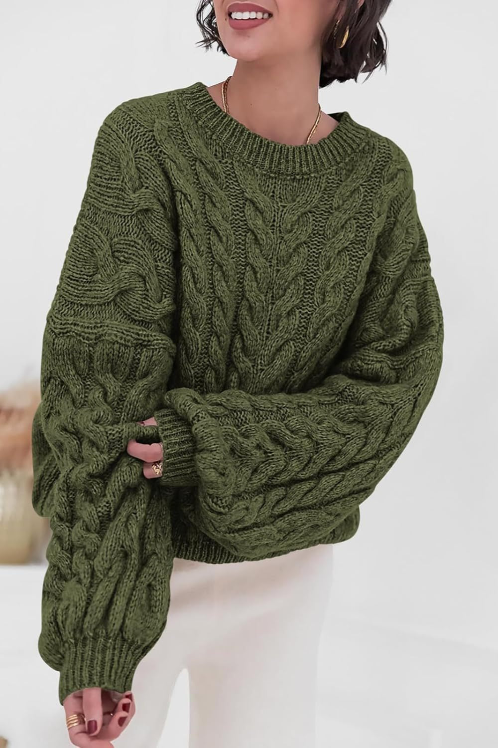 Vintage Chunky Knit Cable Sweater