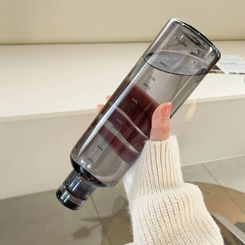 Elia Transparent Water Bottle With Time Marker