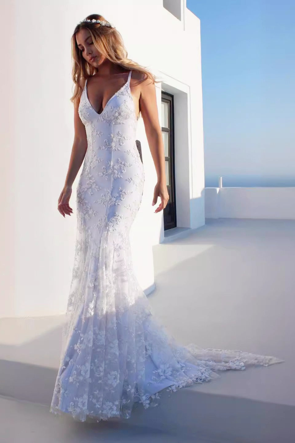 Elegant V Neck Slip Dress