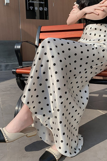 High-Waist Polka Dot Fish Tail Skirt