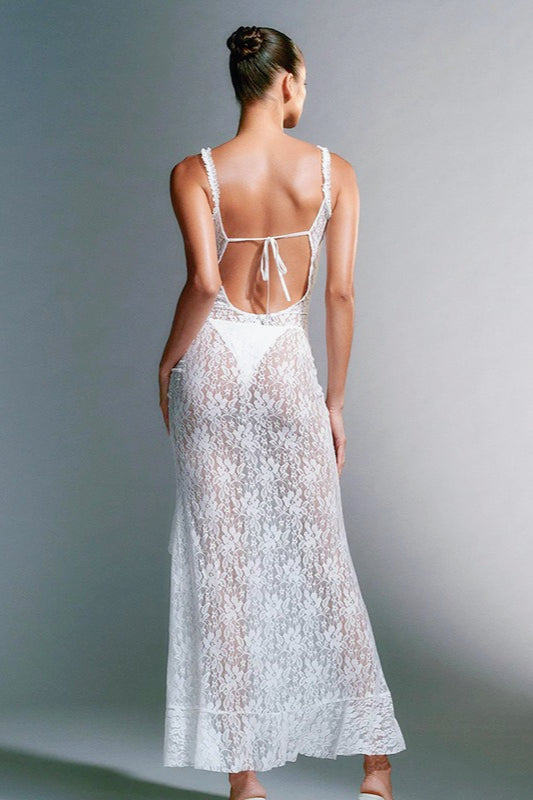 Lace Back Insert Slip Dress