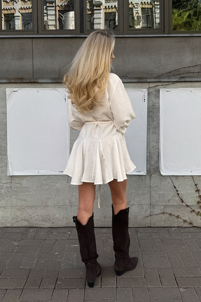 Elegant Tie-Waist Chic Mini Dress