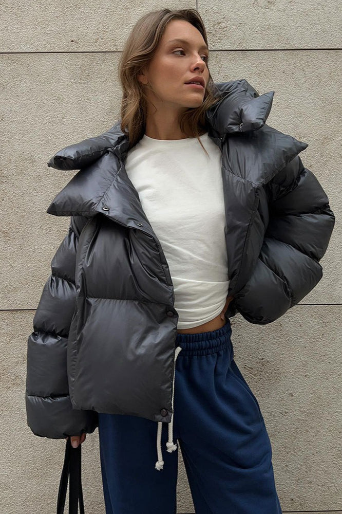 Hooded Cropped Puffer Coat