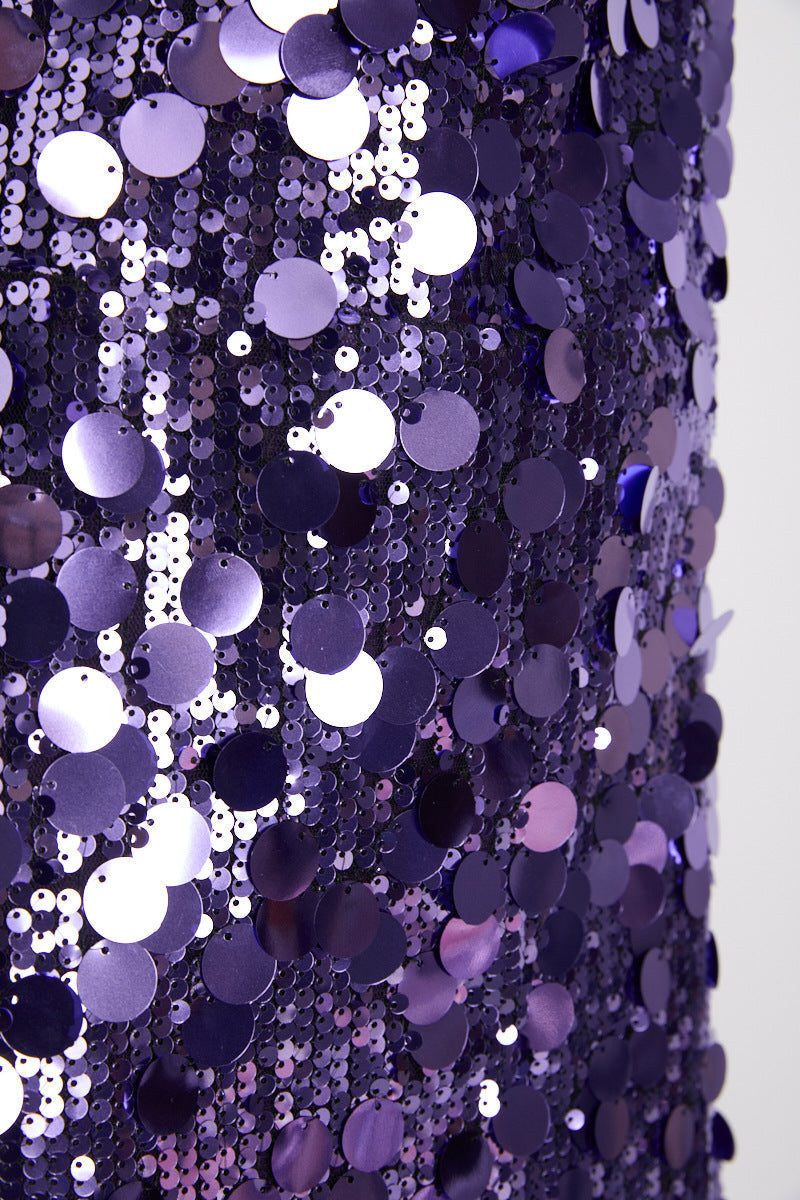 Strapless Paillette Sequin Bodycon Midi Dress