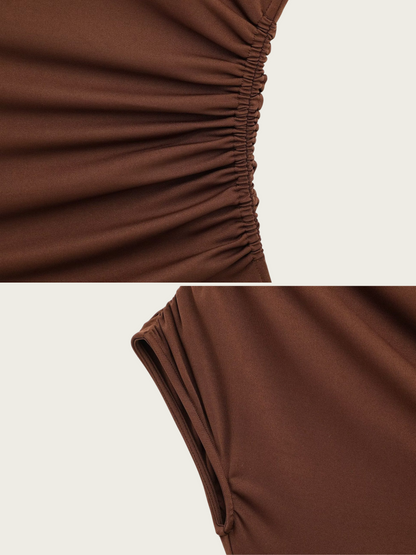 Blessing Pleated One-Shoulder Top