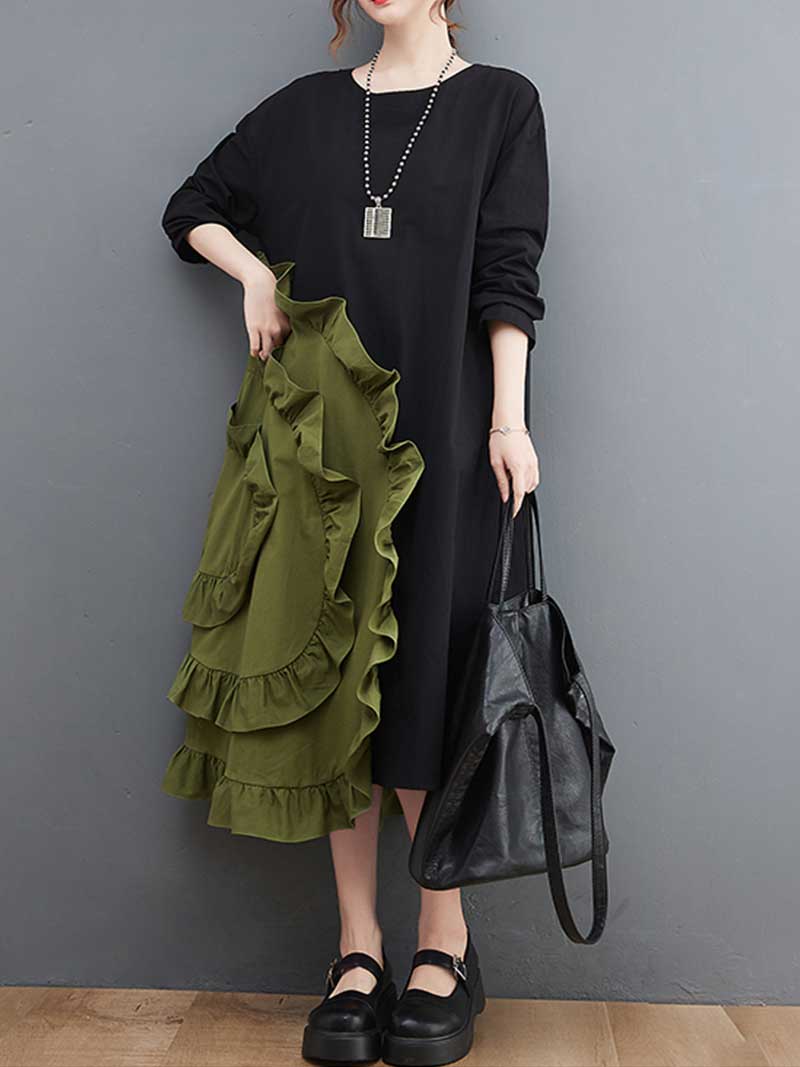 Off Shoulder Tiered Ruffle A-Line Midi Dress