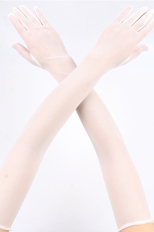 Over Elbow Length Lace Sheer Gloves