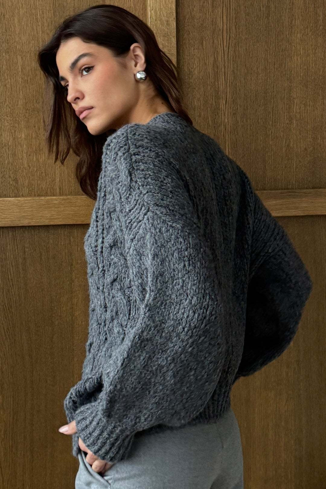 Vintage Cable Knit Crewneck Sweater