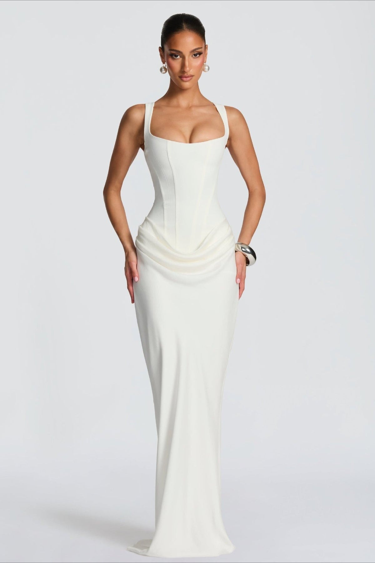 Sexy Slim Cami Solid Tie Back Reception Dress
