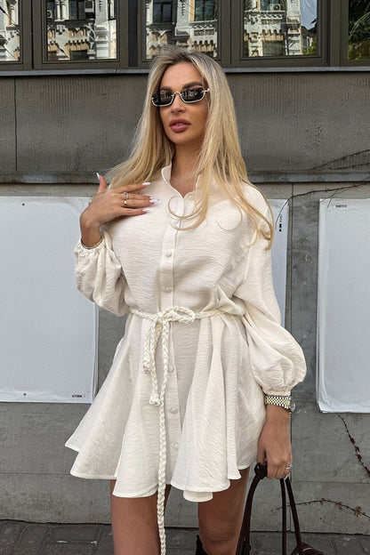 Elegant Tie-Waist Chic Mini Dress