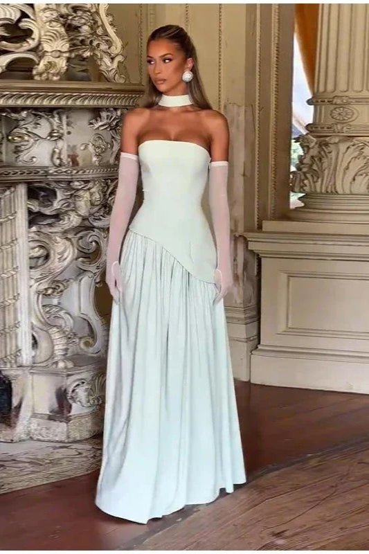 Open-Back Asymmetric Work Dress