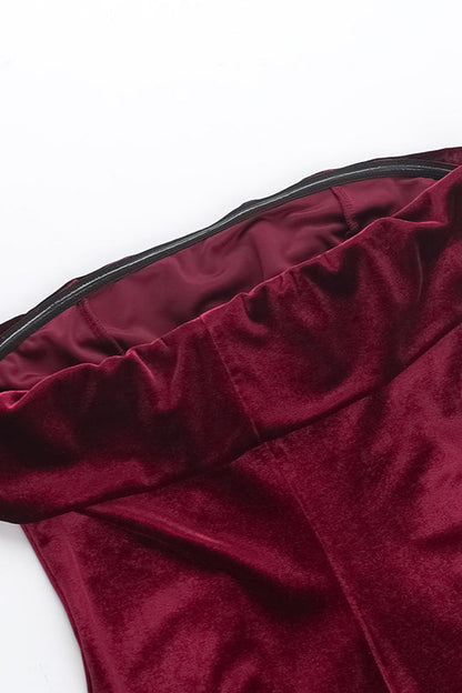 Velvet Bustier Bodycon Skirt Party Dress