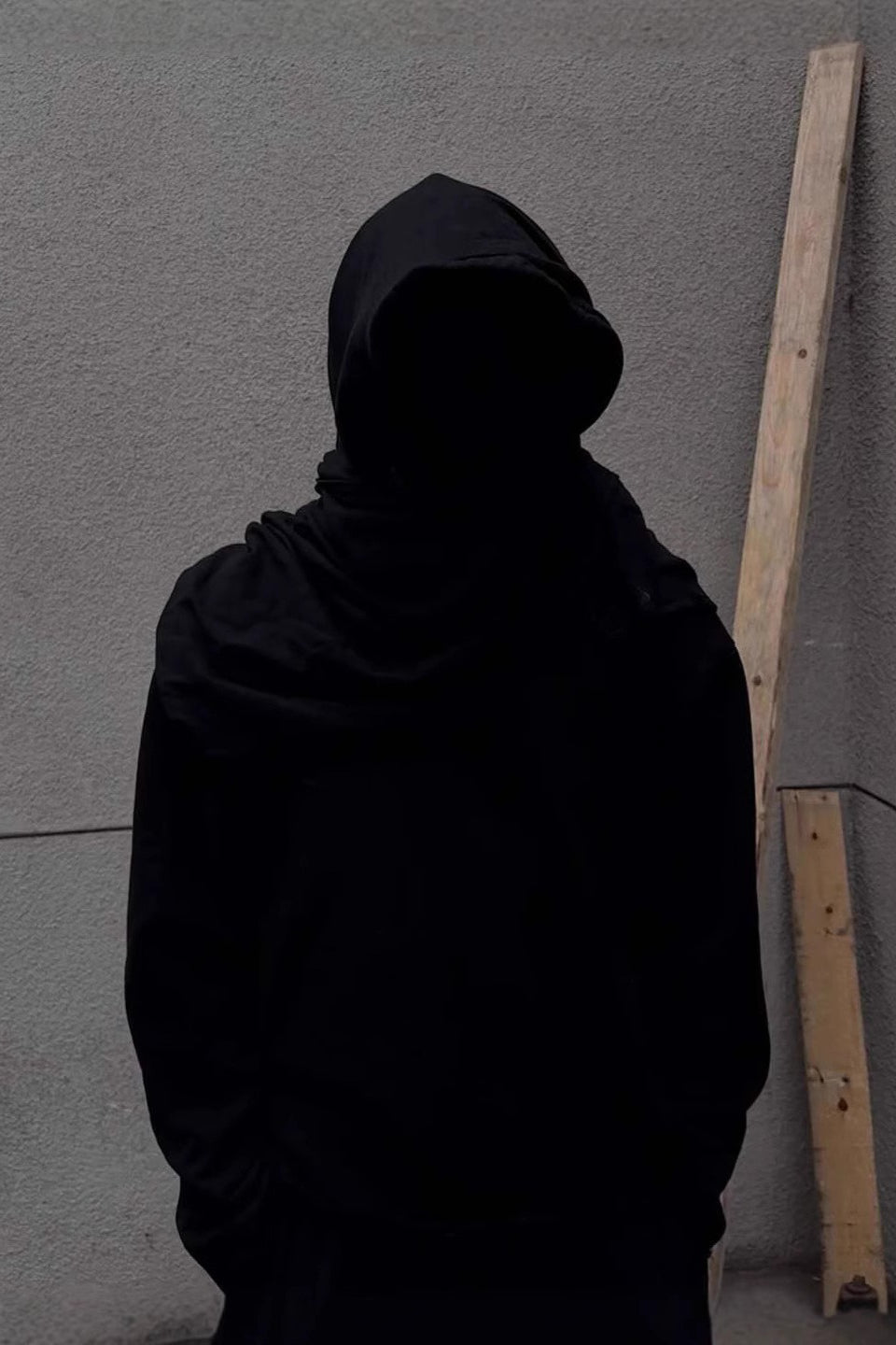 Scarf-Hood Asymmetric Pullover Hoodie
