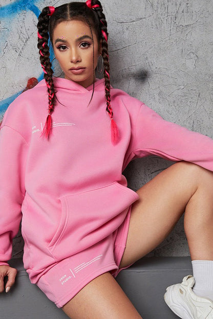 Pullover Hoodie Shorts Activewear Set