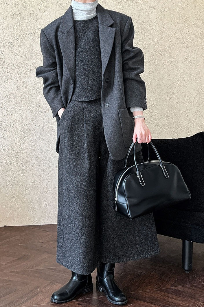 Wool Blend Relaxed Fit Blazer